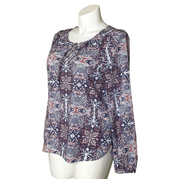 Sanctuary Western Multicolor Paisley Print Tunic Top, Long Sleeve Women's Size L - Picture 7 of 9